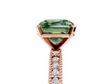 Rose gold Fancy Green Asscher  Solitaire with Pavé Band and Four-Prong Setting_52
