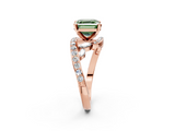 Rose gold Fancy Green Asscher  Solitaire with Pavé Twist Band and Four-Prong Setting_19