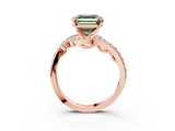 Rose gold Fancy Green Asscher  Solitaire with Pavé Twist Band and Four-Prong Setting_20