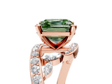 Rose gold Fancy Green Asscher  Solitaire with Pavé Twist Band and Four-Prong Setting_22