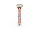 Rose gold Fancy Green Asscher  Solitaire with Pave Band and Four-Prong Setting_22