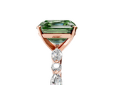 Rose gold Fancy Green Asscher  Solitaire with Side Stones on a Pavé Band and Four-Prong Setting_5