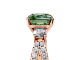 Rose gold Fancy Green Asscher  Three-Stone Diamond Ring with Pavé Split Shank and Four-Prong Setting_23