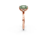 Rose gold Fancy Green Asscher  and Emerald Cut Toi Moi Ring with Prong Setting_31