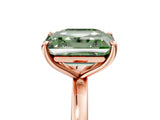 Rose gold Fancy Green Asscher  and Emerald Cut Toi Moi Ring with Prong Setting_34