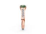 Rose gold Fancy Green Cushion  Brilliant Channel-Set Solitaire Ring with Four-Prong Setting_39
