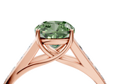 Rose gold Fancy Green Cushion  Brilliant Channel-Set Solitaire Ring with Four-Prong Setting_41