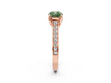 Rose gold Fancy Green Cushion  Brilliant Cut Diamond Engagement Ring with Pavé Band and Four-Prong Setting_51