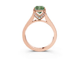 Rose gold Fancy Green Cushion  Brilliant Cut Diamond Engagement Ring with Pavé Band and Four-Prong Setting_52