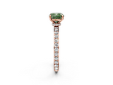 Rose gold Fancy Green Cushion  Brilliant Pavé Band Solitaire with Four-Prong Setting_56