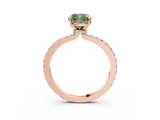 Rose gold Fancy Green Cushion  Brilliant Pavé Band Solitaire with Four-Prong Setting_57