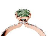 Rose gold Fancy Green Cushion  Brilliant Pavé Band Solitaire with Four-Prong Setting_58