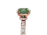 Rose gold Fancy Green Cushion  Brilliant Pavé Band Solitaire with Four-Prong Setting_59