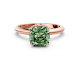 Rose gold Fancy Green Cushion  Brilliant Solitaire Engagement Ring with Six-Prong Setting and Classic Band_20