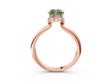Rose gold Fancy Green Cushion  Brilliant Solitaire Engagement Ring with Six-Prong Setting and Classic Band_23