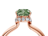 Rose gold Fancy Green Cushion  Brilliant Solitaire Engagement Ring with Six-Prong Setting and Classic Band_24