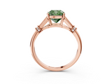 Rose gold Fancy Green Cushion  Brilliant Solitaire with Pave Band and Four-Prong Setting_23