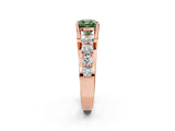 Rose gold Fancy Green Cushion  Brilliant Solitaire with Side Stones on a Pave Band and Four-Prong Setting_26