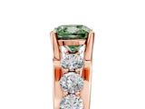 Rose gold Fancy Green Cushion  Brilliant Solitaire with Side Stones on a Pave Band and Four-Prong Setting_29
