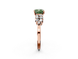 Rose gold Fancy Green Cushion  Cluster Diamond Engagement Ring with Pavé Band and Four-Prong Setting_50