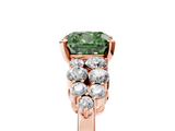 Rose gold Fancy Green Cushion  Cluster Diamond Engagement Ring with Pavé Band and Four-Prong Setting_53