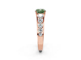Rose gold Fancy Green Cushion Cut Brilliant Diamond Pavé Band with Six-Prong Setting_2