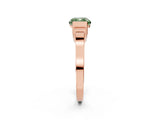 Rose gold Fancy Green Cushion Cut Brilliant Solitaire Diamond Ring with Channel Set Band and Bar Prong Setting_2