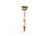 Rose gold Fancy Green Cushion  Cut Channel Set Solitaire Engagement Ring with Four-Prong Setting_226