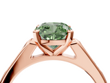 Rose gold Fancy Green Cushion  Cut Channel Set Solitaire Engagement Ring with Four-Prong Setting_228