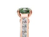 Rose gold Fancy Green Cushion  Cut Channel Set Solitaire Engagement Ring with Prong Setting_16