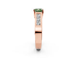 Rose gold Fancy Green Cushion Cut Cut Channel Set Solitaire Ring with Four-Prong Setting_2