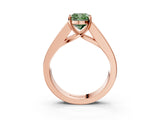 Rose gold Fancy Green Cushion Cut Cut Channel Set Solitaire Ring with Four-Prong Setting_3