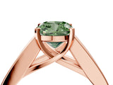 Rose gold Fancy Green Cushion Cut Cut Channel Set Solitaire Ring with Four-Prong Setting_4