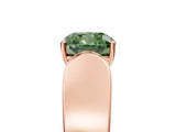 Rose gold Fancy Green Cushion Cut Cut Diamond Channel Set Solitaire Ring with Four-Prong Setting_5