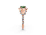 Rose gold Fancy Green Cushion Cut Cut Diamond Halo Engagement Ring with Open Split Pavé Band_2