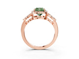 Rose gold Fancy Green Cushion Cut Cut Halo Diamond Infinity Band with Four-Prong Setting_3