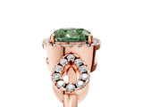 Rose gold Fancy Green Cushion Cut Cut Halo Diamond Infinity Band with Four-Prong Setting_5