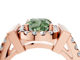 Rose gold Fancy Green Cushion Cut Cut Halo Split Shank Prong Set Ring_4