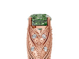 Rose gold Fancy Green Cushion Cut Cut Milgrain Pave Diamond Engagement Ring with Four-Prong Setting_20