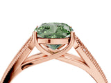 Rose gold Fancy Green Cushion Cut Cut Pave Split Shank Engagement Ring with Four-Prong Setting_4