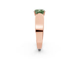 Rose gold Fancy Green Cushion Cut Diamond Channel Set Solitaire Ring with Four-Prong Setting_14