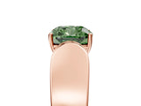 Rose gold Fancy Green Cushion Cut Diamond Channel Set Solitaire Ring with Four-Prong Setting_17