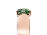 Rose gold Fancy Green Cushion Cut Diamond Channel Set Solitaire Ring with Four-Prong Setting_53