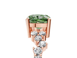 Rose gold Fancy Green Cushion Cut Diamond Cluster Pavé Band with Four-Prong Setting_17