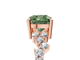 Rose gold Fancy Green Cushion Cut Diamond Cluster Pavé Band with Four-Prong Setting_8