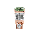 Rose gold Fancy Green Cushion Cut Diamond Engagement Ring with Baguette Side Stones and Channel Set Band_25