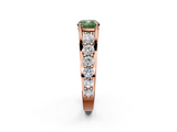 Rose gold Fancy Green Cushion  Cut Diamond Engagement Ring with Pavé Band and Four-Prong Setting_5