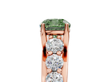Rose gold Fancy Green Cushion  Cut Diamond Engagement Ring with Pavé Band and Four-Prong Setting_8
