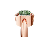 Rose gold Fancy Green Cushion  Cut Diamond Halo Engagement Ring with Split Shank and Four-Prong Setting_100