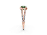 Rose gold Fancy Green Cushion Cut Diamond Halo Split Shank Engagement Ring_41